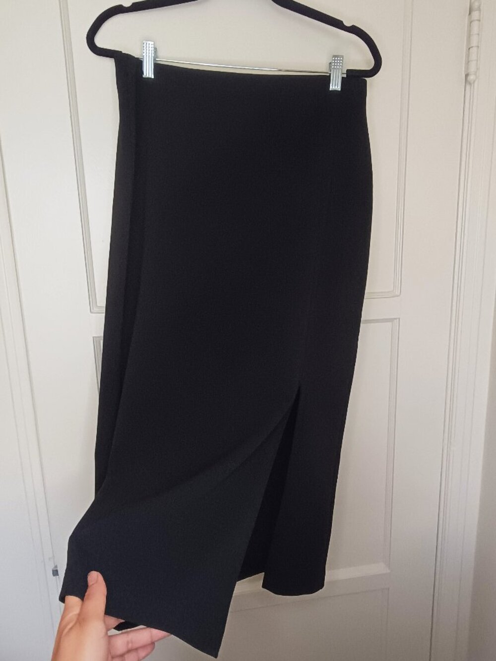 NYCC Midi Tea Skirt Slit Black Stretch M